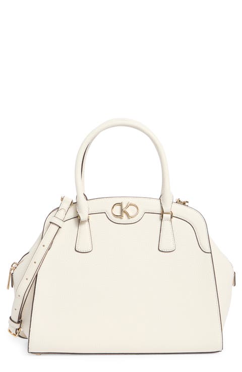 kyla pebble leather satchel bag