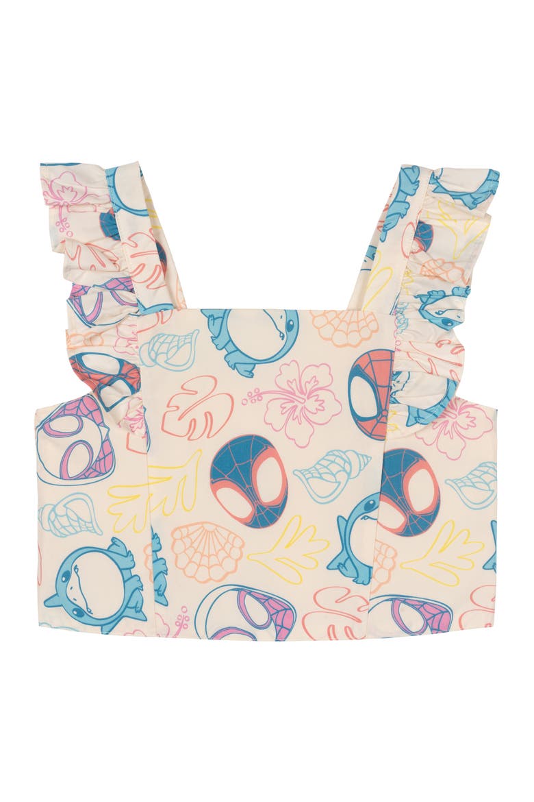 Spidey and His Amazing Friends Sleeveless Tank Top and Bubble Skort 2-Piece Set, Alternate, color, Cream Spidey Friends