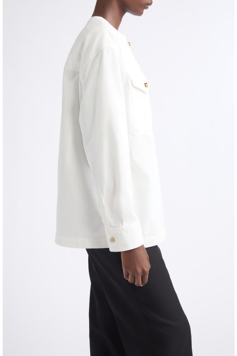 Brushed Cotton Gabardine Pullover Shirt, Alternate, color, MASCARPONE