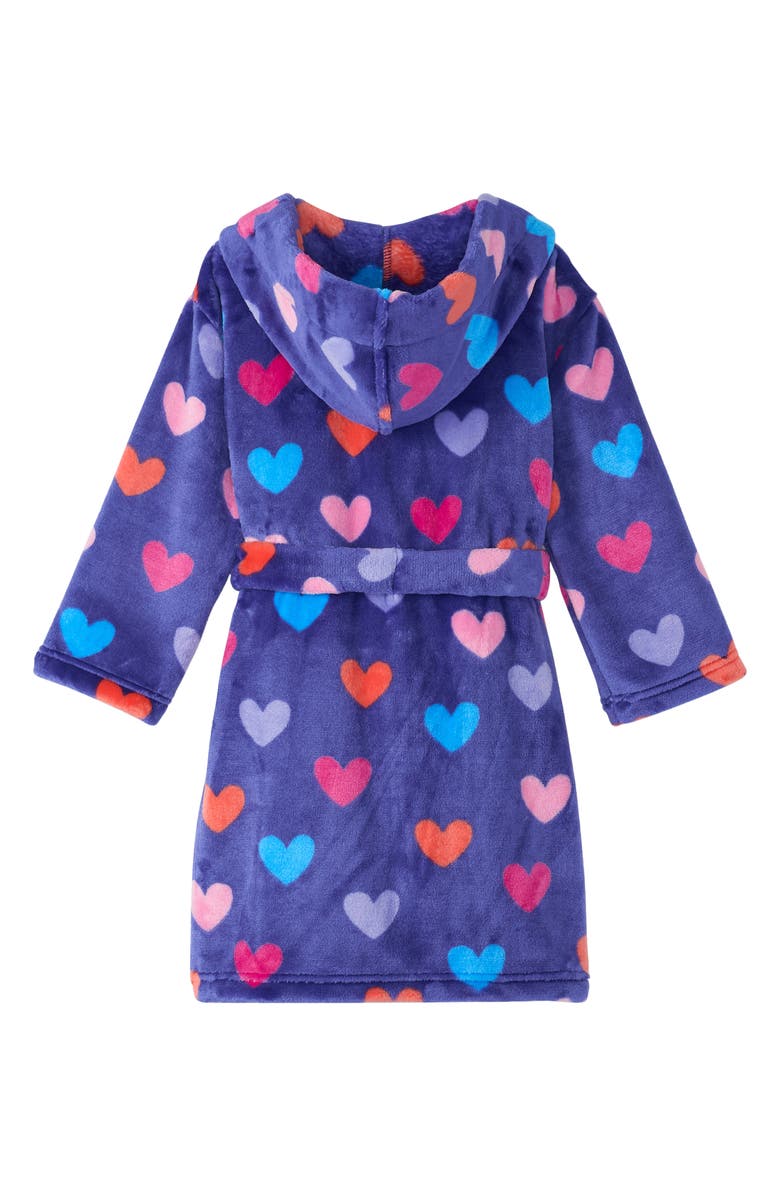 Hatley Kids' Heart Print Hooded Fleece Robe, Alternate, color, 