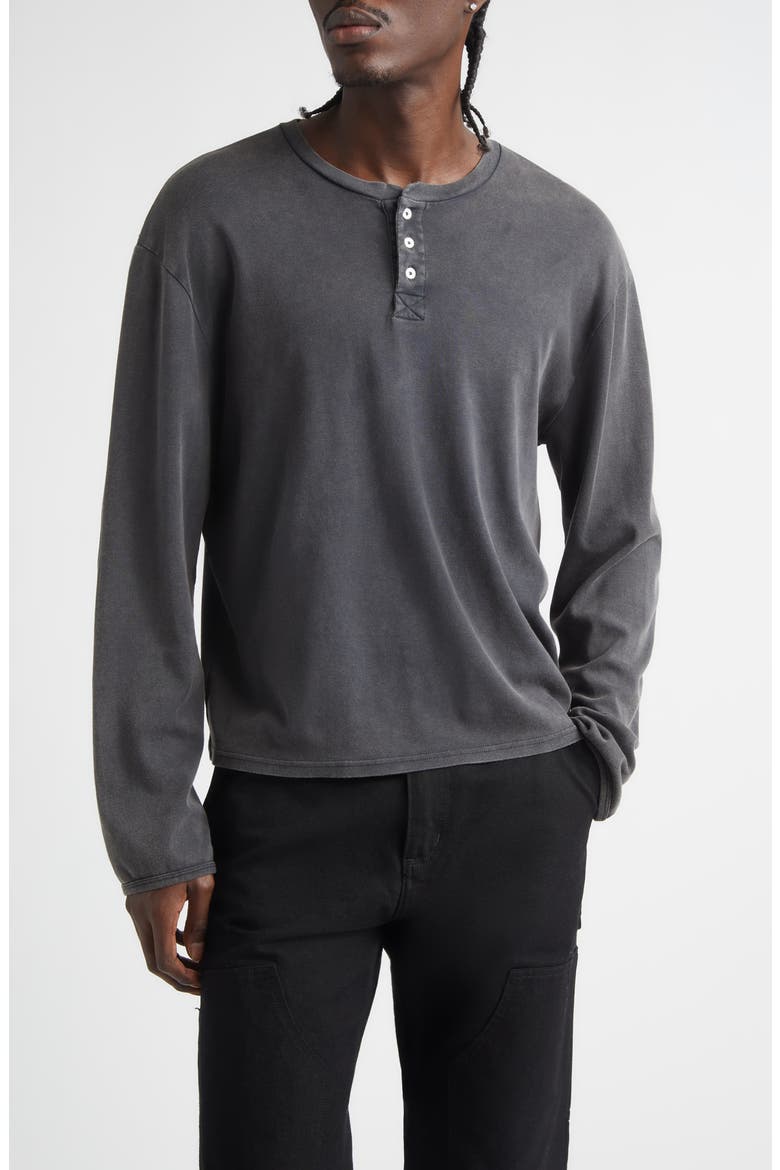 Eye Organic Cotton Logo Henley, Main, color, BLACK