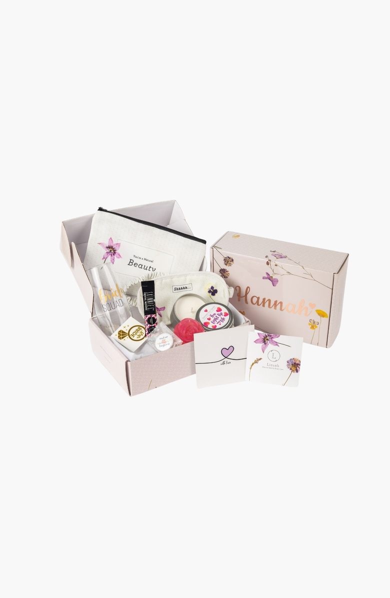 Lizush Bridal Shower Gift Set, Bridesmaids Spa Gift Box, Natural Spa Gift Set, Main, color, NO COLOR