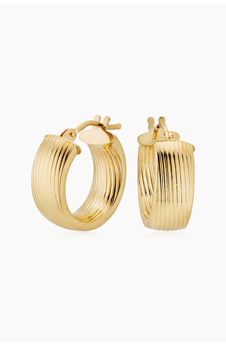 Oradina 14K Yellow Gold Linear Band Hoops, Main, color, Yellow Gold