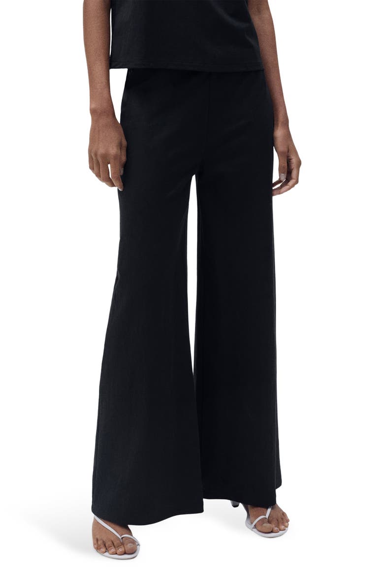 Wide Leg Crop Pants, Main, color, BLACK