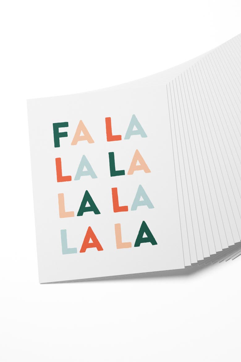 Fa La La Holiday Boxed Set of 8 Cards, Alternate, color, Red Envelope