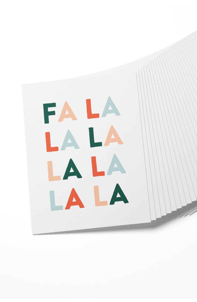 Joy Paper Co. Fa La La Holiday Boxed Set of 8 Cards, Alternate, color, Red Envelope