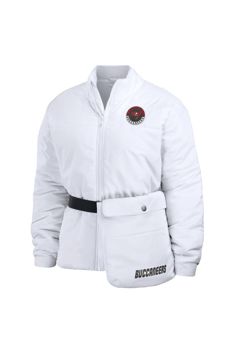 Women's WEAR by Erin Andrews  White Tampa Bay Buccaneers Packaway Full-Zip Puffer Jacket, Alternate, color, White