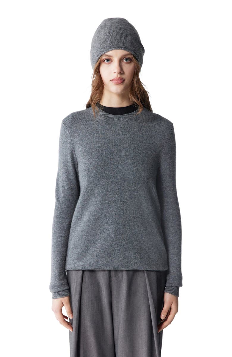 Gobi Cashmere $99 Cashmere Hat & Sweater Set, Alternate, color, Stone Gray