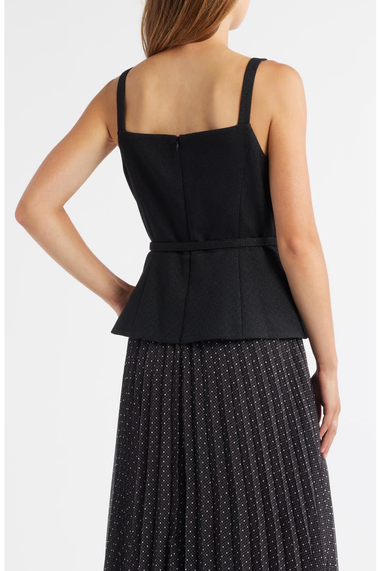 Sleeveless Mixed Media Midi Dress, Alternate, color, BLACK