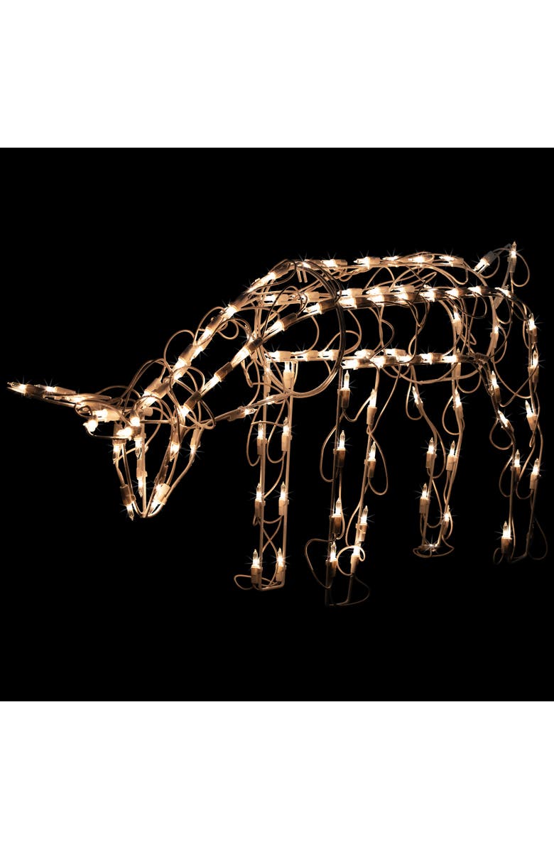 Northlight Lighted Feeding Reindeer Outdoor Christmas Decoration - 25" - Clear Lights, Alternate, color, 