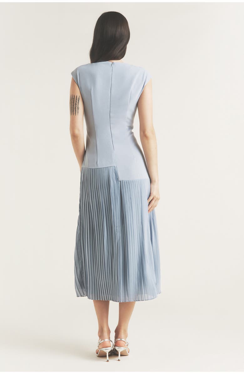 Six Stories Pleated Cap Sleeve Maxi Dress, Alternate, color, Blue