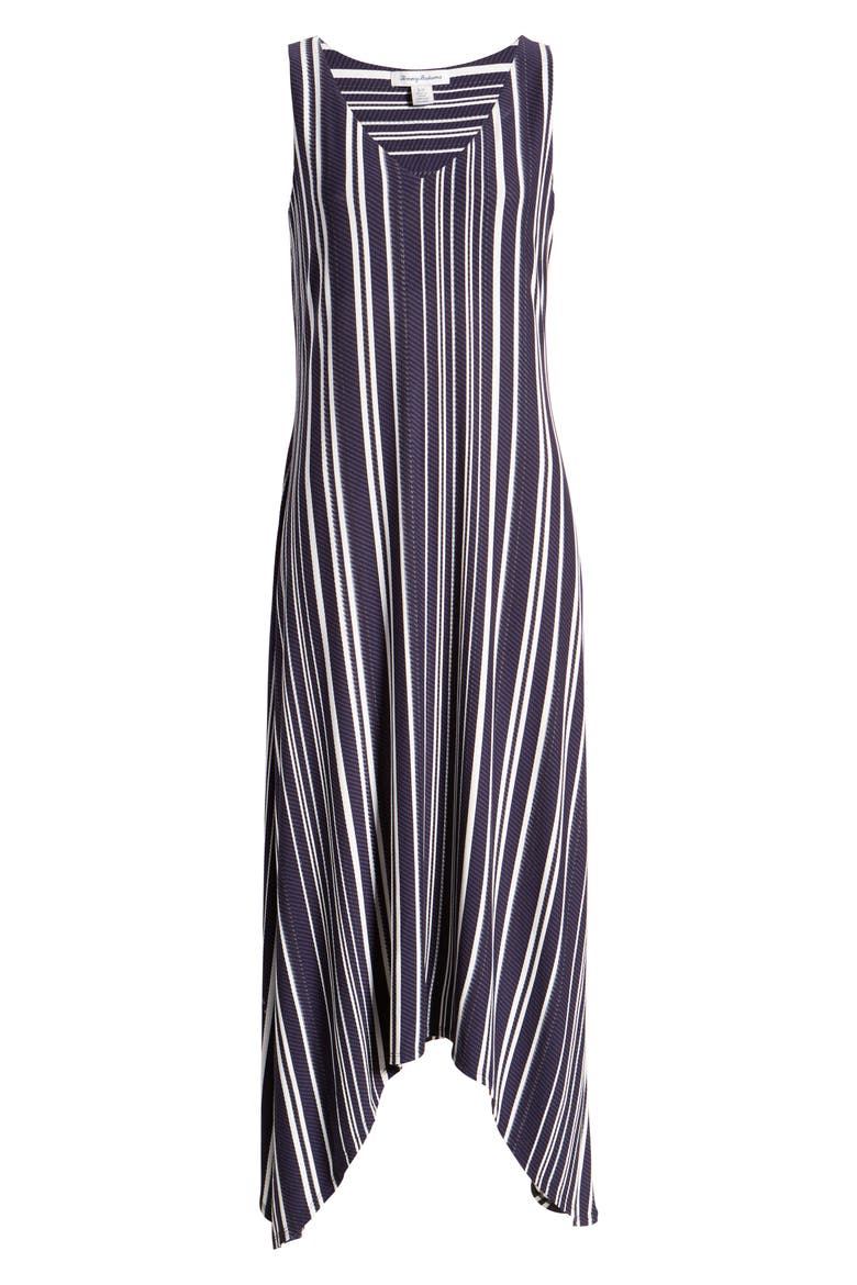 Anoche Stripe Maxi Dress, Alternate, color, BLACK