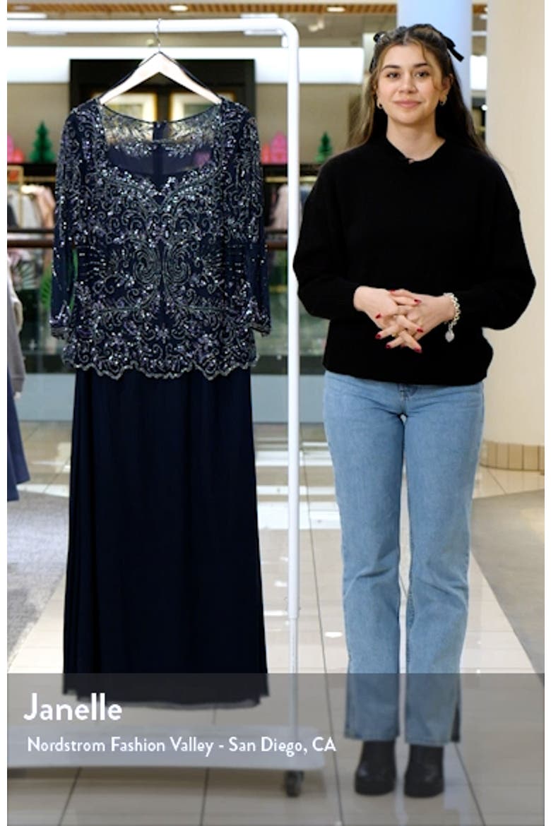 Beaded Mesh Mock Two-Piece Gown video