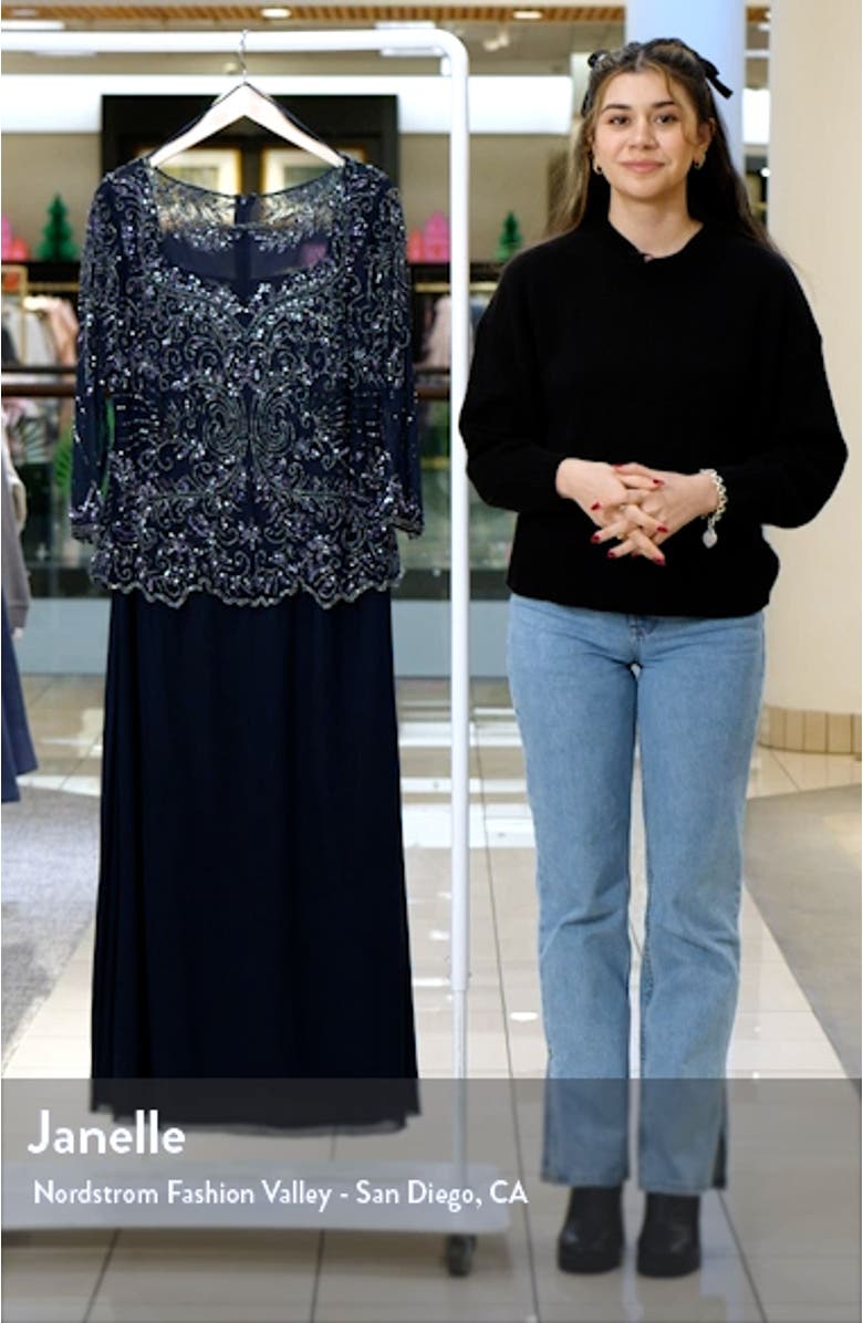 Beaded Mesh Mock Two-Piece Gown, sales video thumbnail