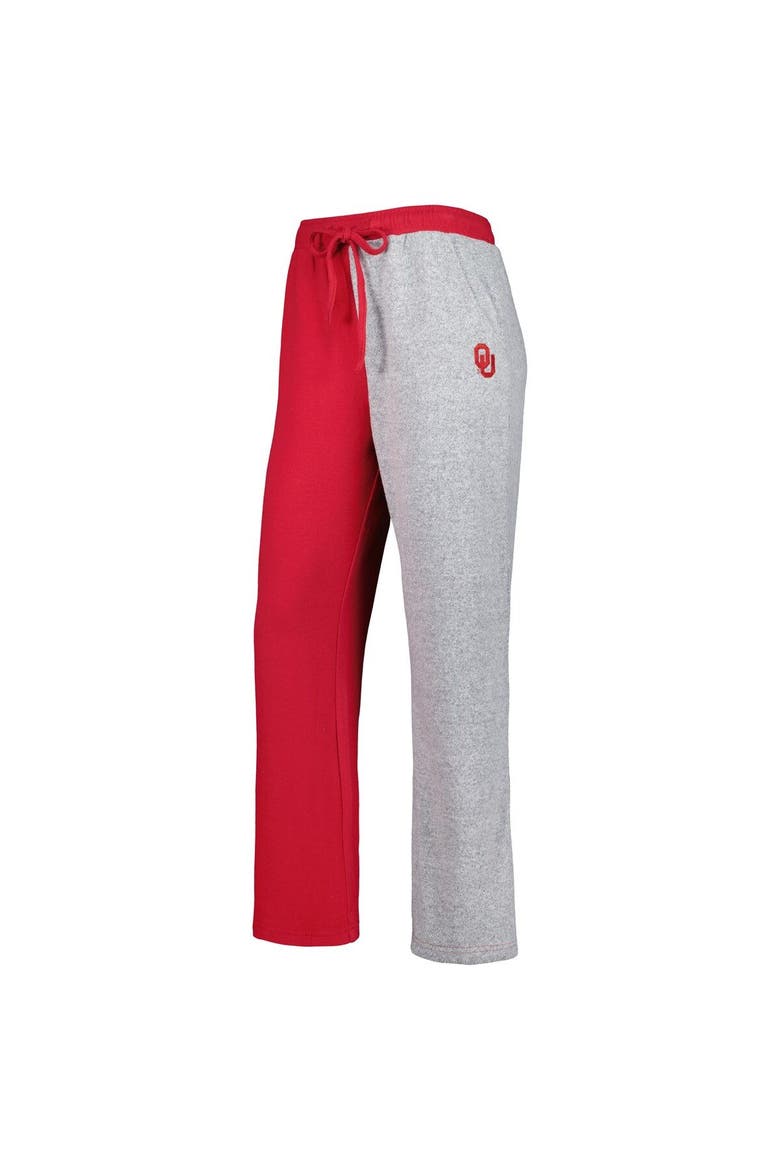 Women's ZooZatz Crimson/Gray Oklahoma Sooners Colorblock Cozy Tri-Blend Lounge Pants, Alternate, color, Crimson