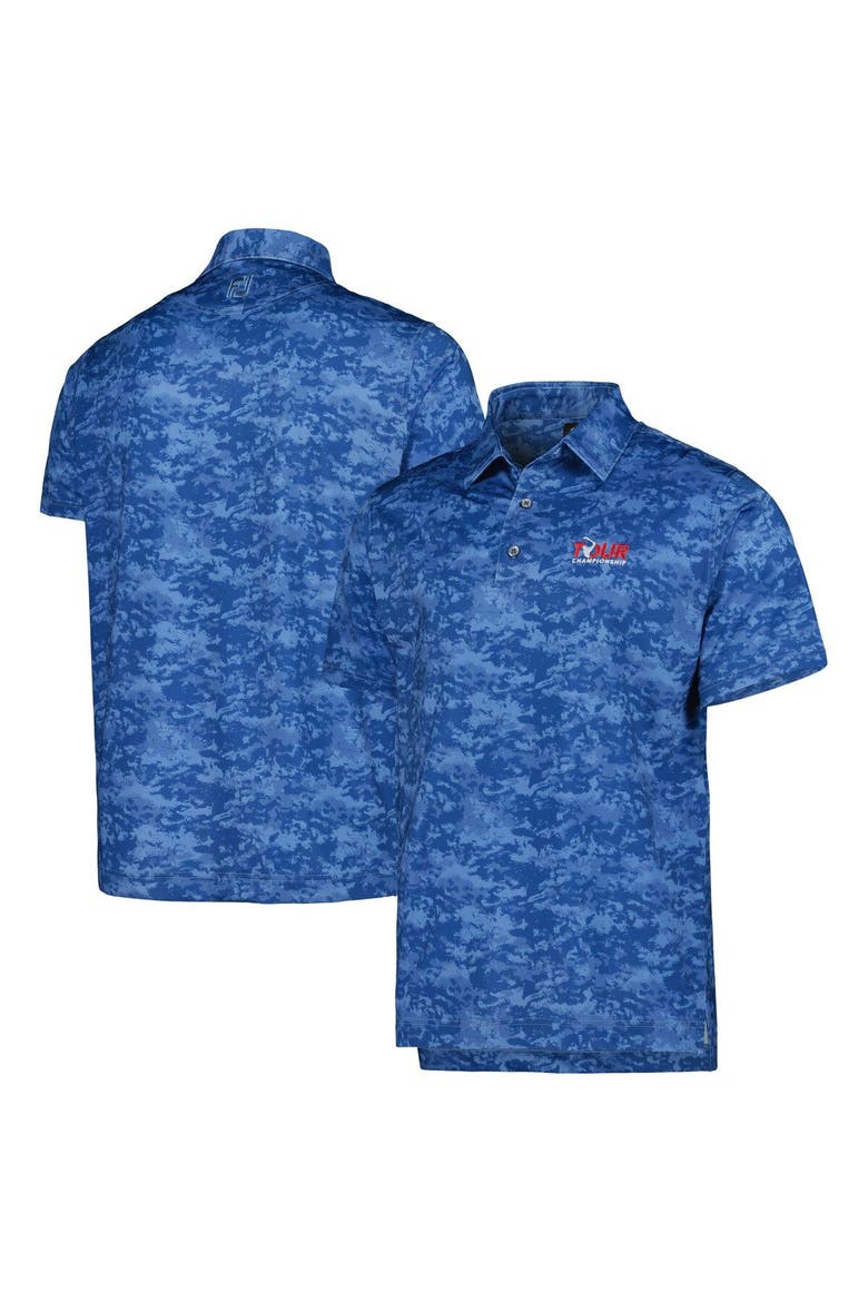 Men's FootJoy Charcoal TOUR Championship Cloud Camo ProDry Polo, Main, color, Charcoal