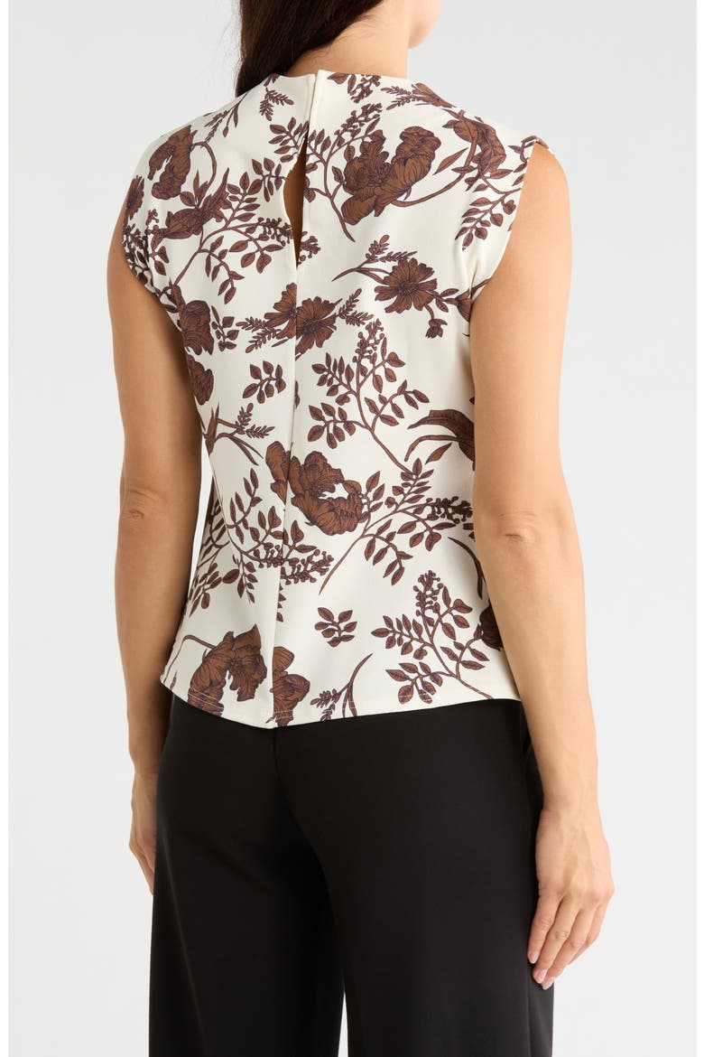 Techno Crepe Belted Top, Alternate, color, BONE BROWN FLORAL