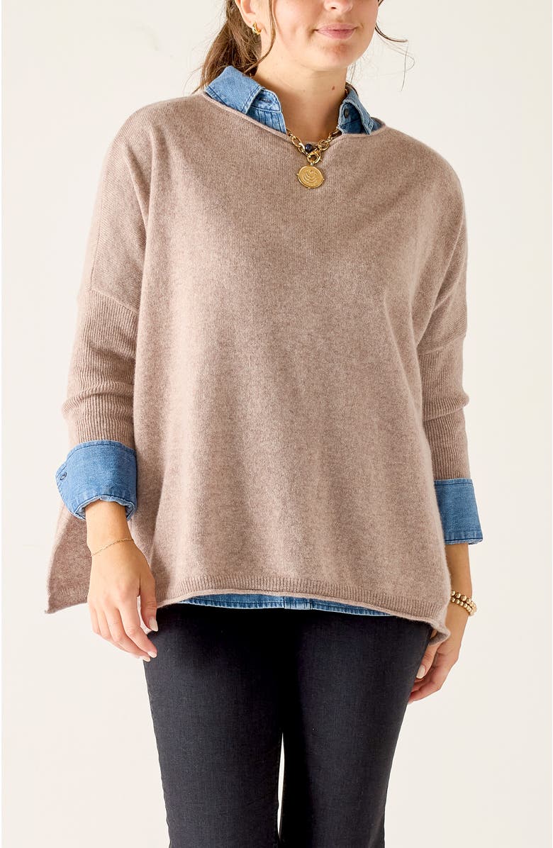 Voyageur by MERSEA Catalina Cashmere Sweater, Main, color, Toast