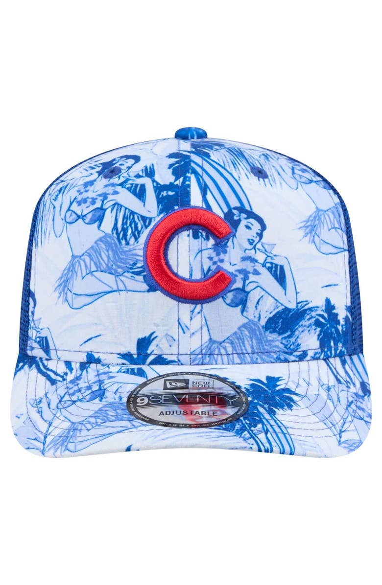 New Era Men's New Era Royal Chicago Cubs Hula Trucker 9SEVENTY Adjustable Hat, Alternate, color, 