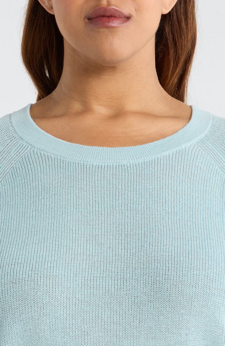 Eileen Fisher Organic Linen & Cotton Blend Crewneck Sweater, Alternate, color, Breeze