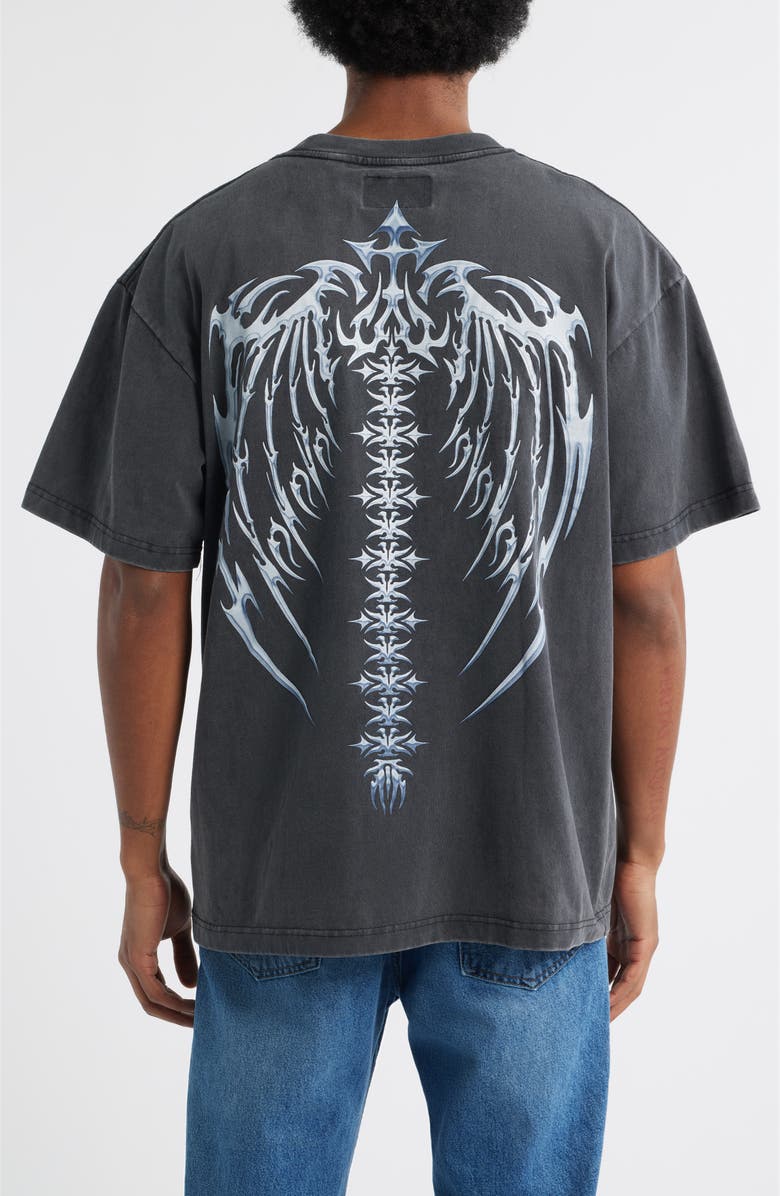 PacSun Cyber Wings Cotton Graphic T-Shirt, Alternate, color, Black