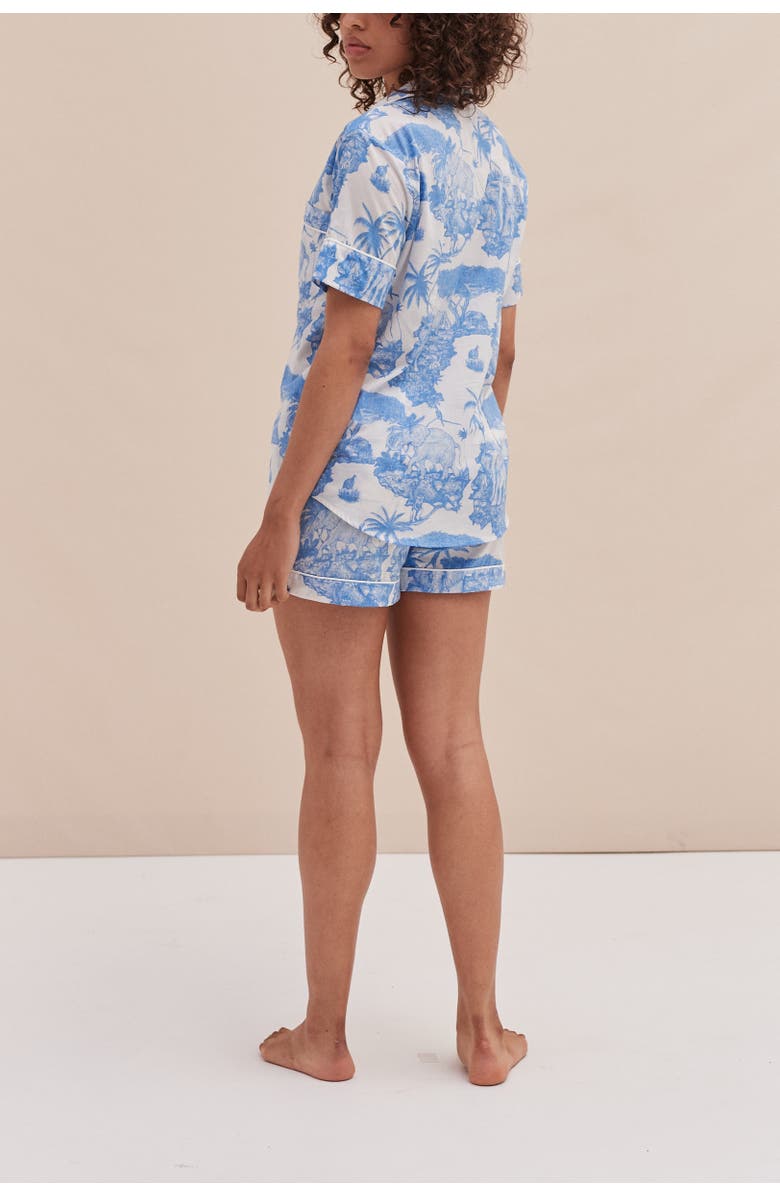 Desmond & Dempsey Short Sleeve Pajama Set, Alternate, color, Loxodonta Blue