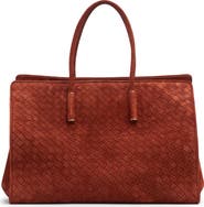 Bottega Veneta Barbara Intrecciato Suede Tote