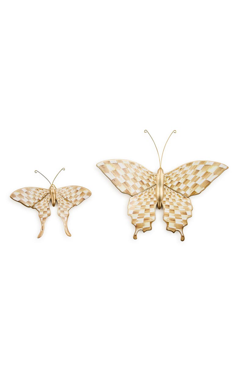 MACKENZIE CHILDS Set of 2 Mocha Butterfly Wall Decor, Main, color, Mocha