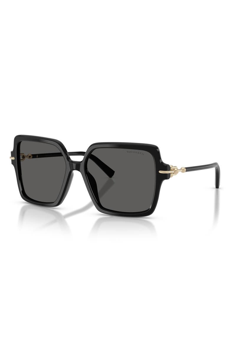 Tiffany & Co. 57mm Square Sunglasses, Alternate, color, Black / Dark Grey