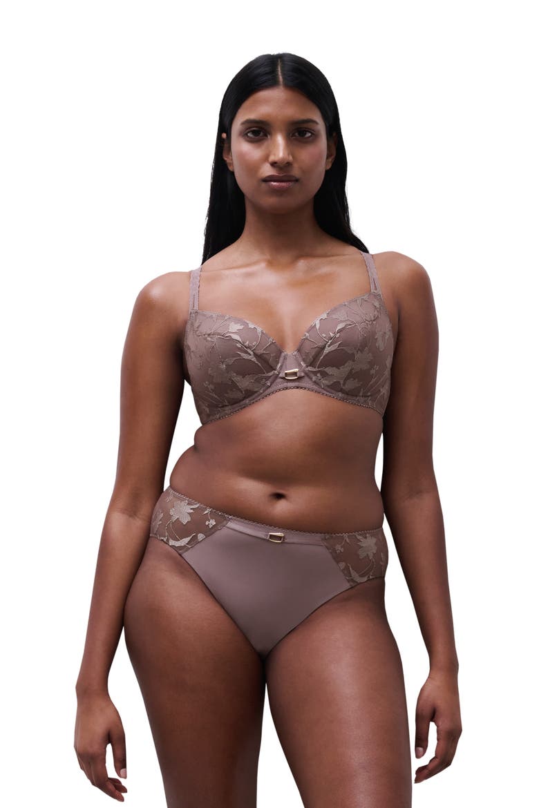 Idyll Underwire Unlined Bra, Alternate, color, NUTMEG