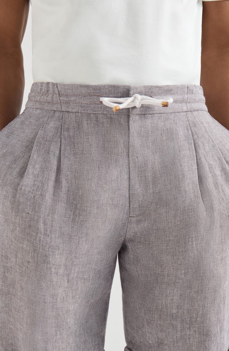 Brunello Cucinelli Double pleated drawstring Bermuda shorts, Alternate, color, Light Brown