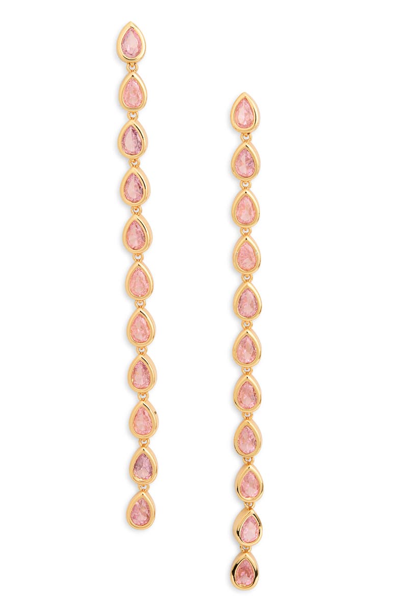 EYE CANDY LOS ANGELES Iris Cubic Zirconia Drop Earrings, Alternate, color, Pink