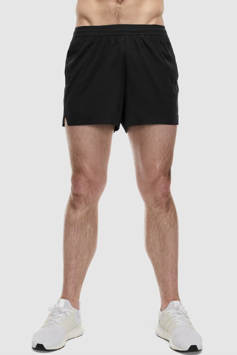 5" Lined Bonded Run Short, Alternate, color, JET BLACK