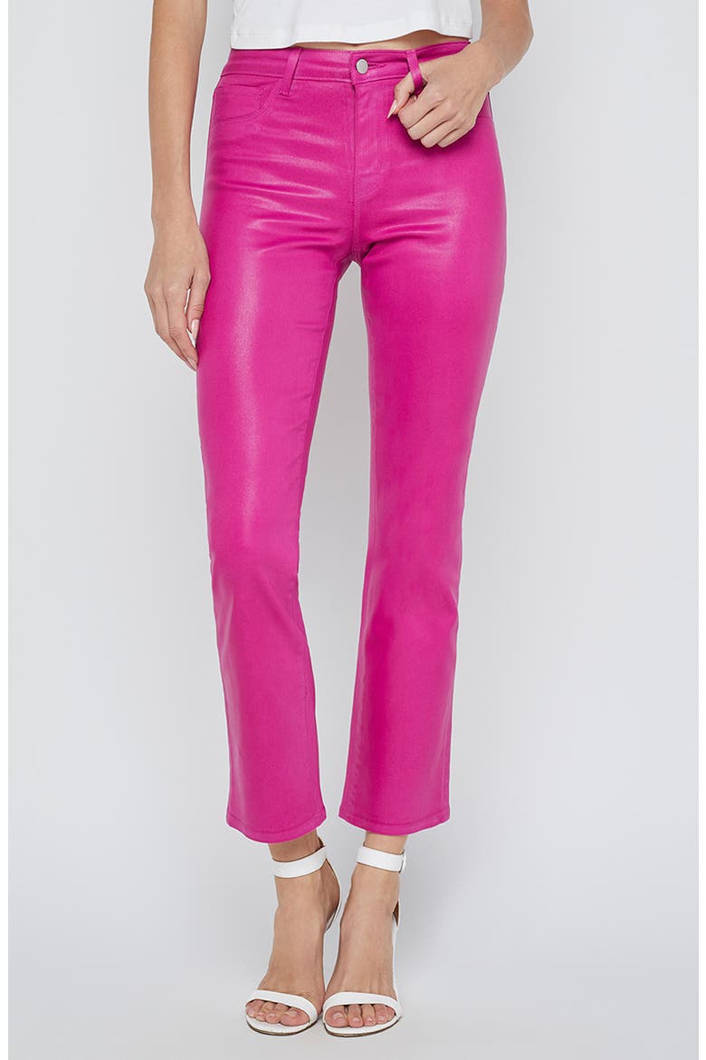 Tati High Waist Coated Crop Micro Bootcut Jeans, Main, color, FST FUSCHIA/WHT CON CT