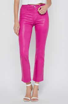 L'AGENCE Tati High Waist Coated Crop Micro Bootcut Jeans