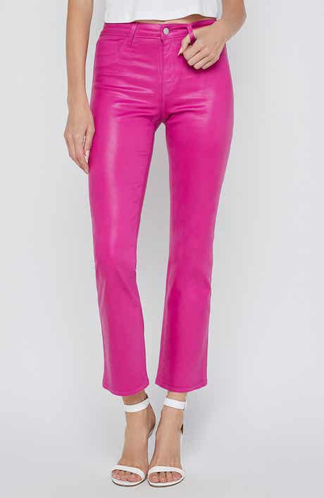 L'AGENCE Tati High Waist Coated Crop Micro Bootcut Jeans