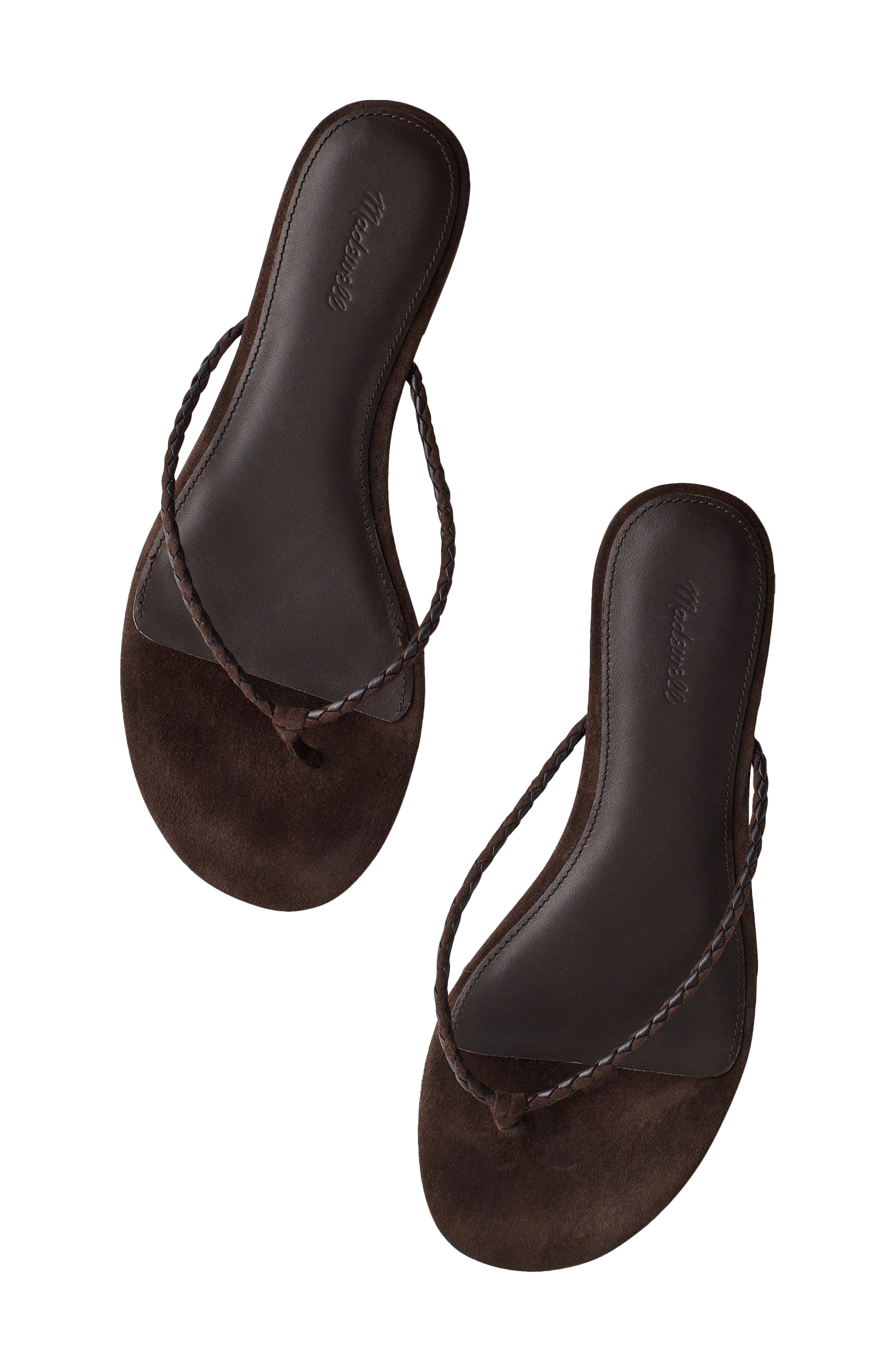 Madewell Iggy Braided Thong Sandal, Alternate, color, Dark Carob