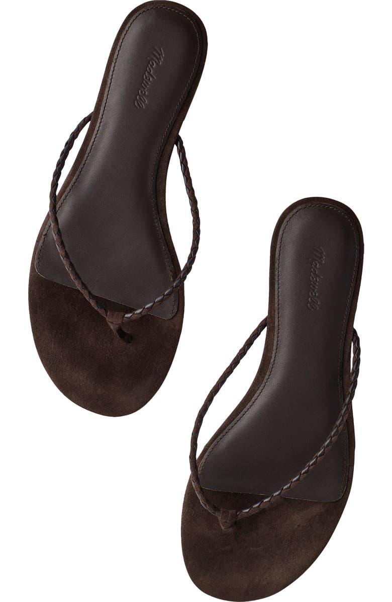 Madewell Iggy Braided Thong Sandal, Alternate, color, Dark Carob