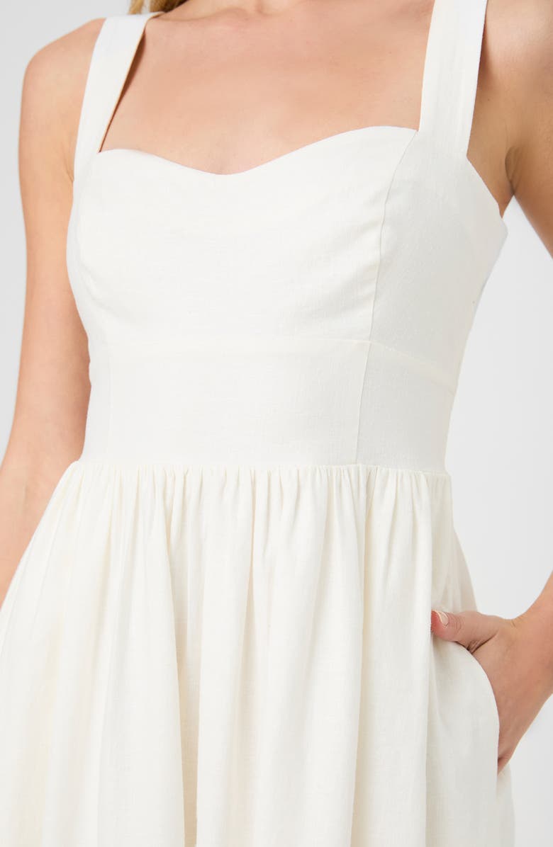 French Connection Linen Blend Midi Dress, Alternate, color, Summer White