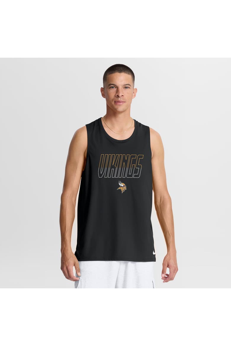Men's Nike Black Minnesota Vikings Kickoff Miler Dri-FIT Tank​ Top, Main, color, Black