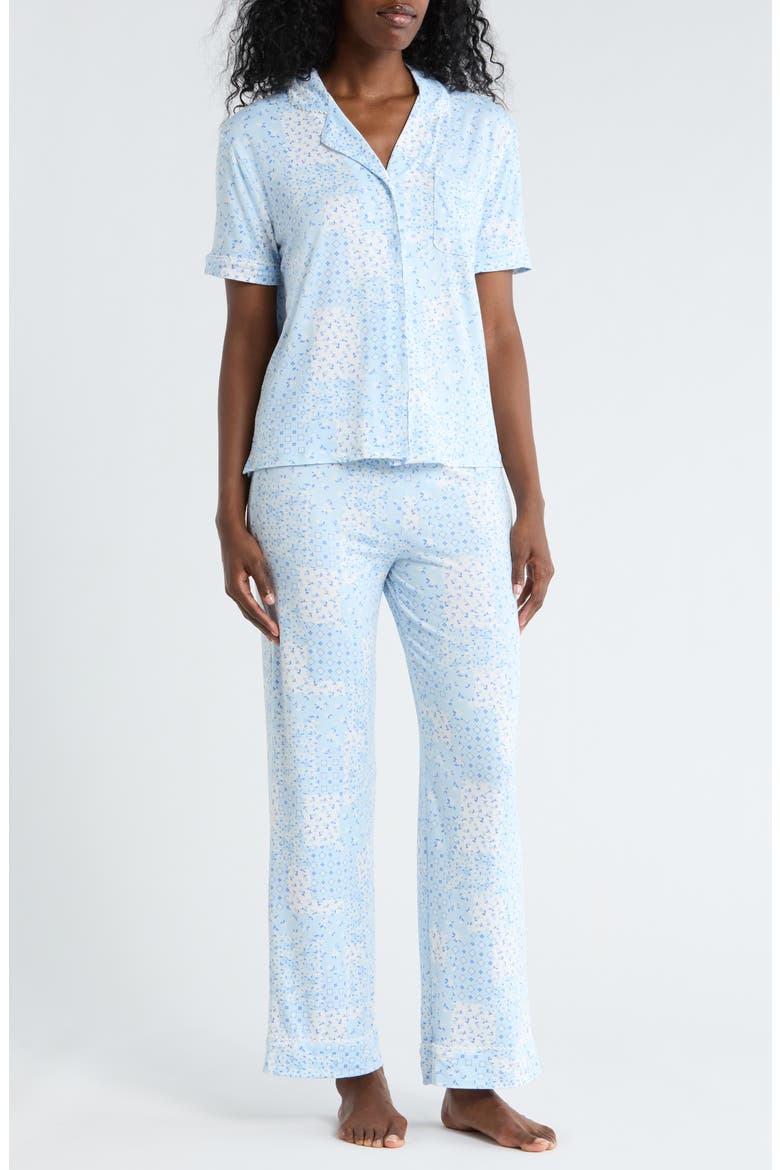 Notch Collar Pajamas, Main, color, DITSY PATCHWORK