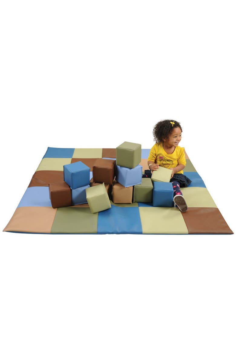 Woodland Patchwork Natural Colored Toddler Blocks - 12 Pieces, Alternate, color, Multicolored