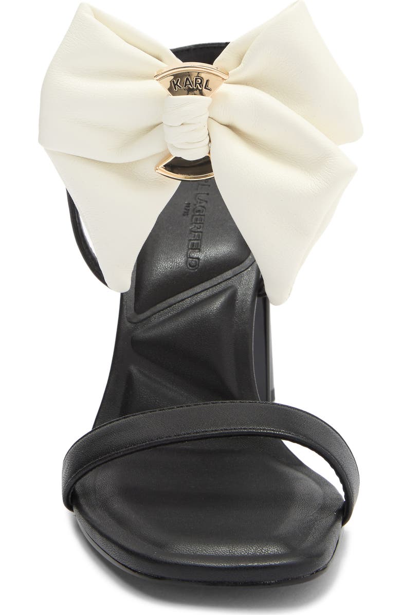 KARL LAGERFELD PARIS Sashira Bow Sandal, Alternate, color, Black/ Bright White