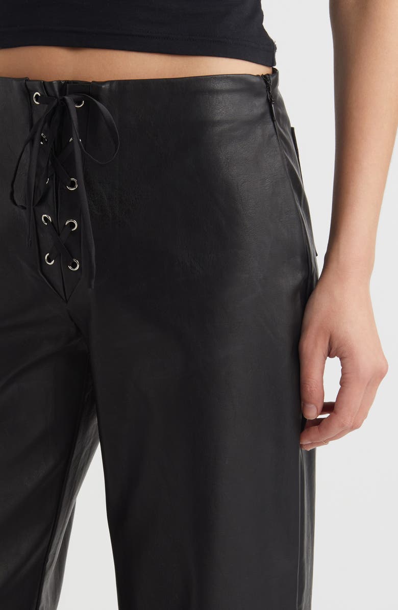 Mistress Rocks Faux Leather Flare Pants, Alternate, color, 