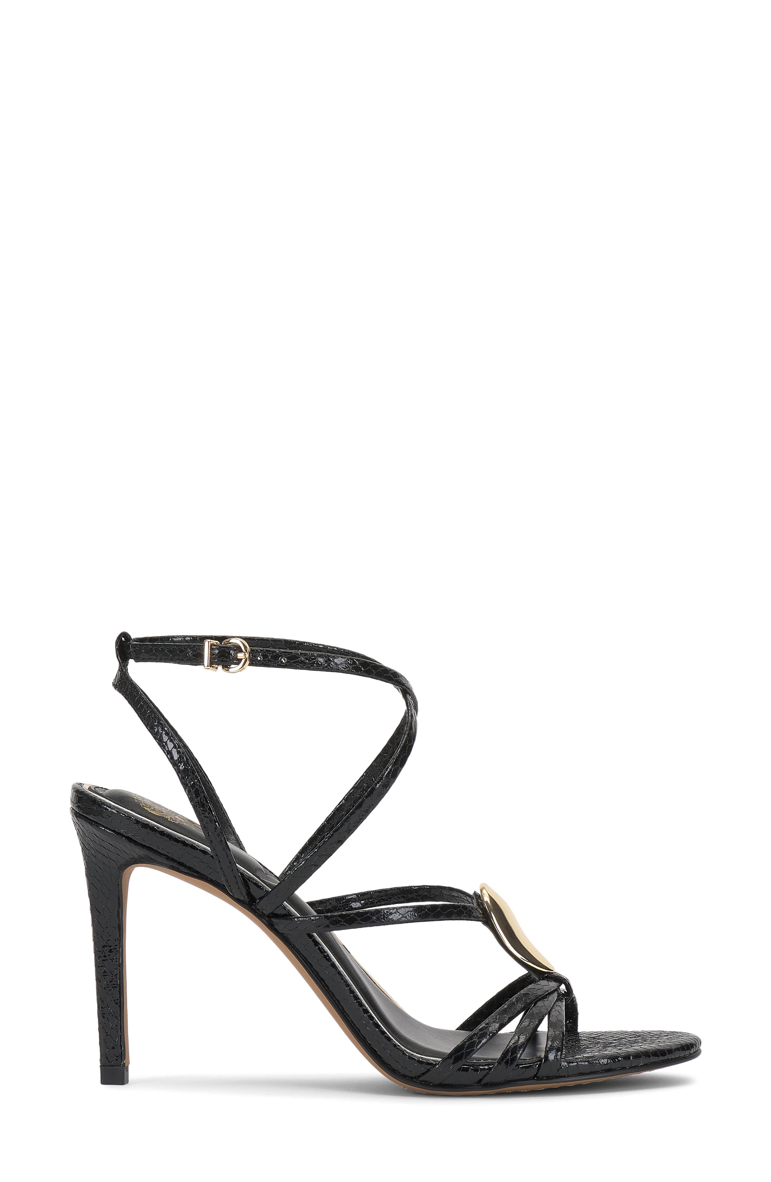 Vince Camuto Arlein Strappy Sandal, Alternate, color, Black Embossed