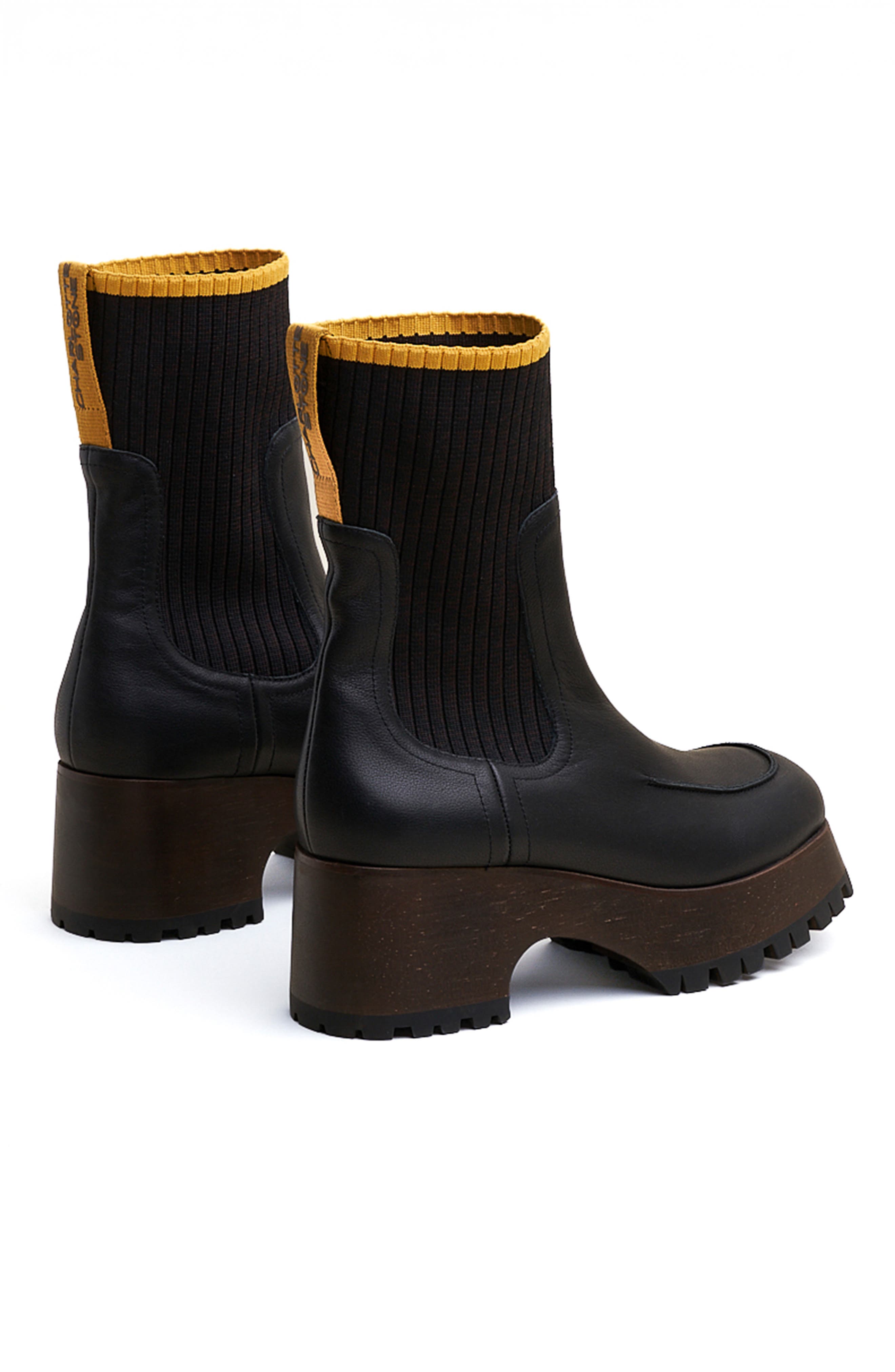 Charlotte Stone Loma Platform Lug Sole Clog Boot, Alternate, color, Black