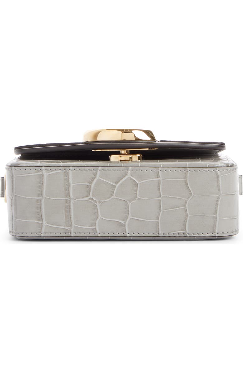 Chloé Mini C Croc Embossed Leather Satchel, Alternate, color,