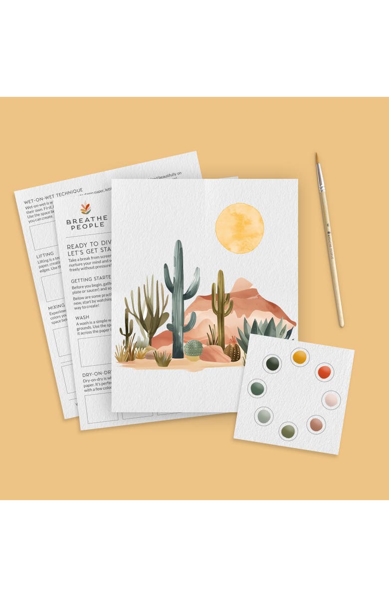 Breath People Wildflowers All-In-One Watercolor Kit, Alternate, color, Desert Landscape