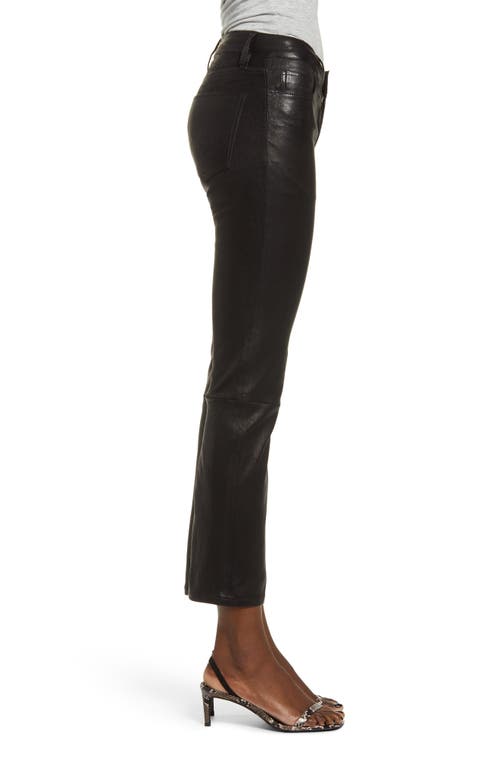Hudson Jeans Nico Mid-rise Straight Leather Pant In Black