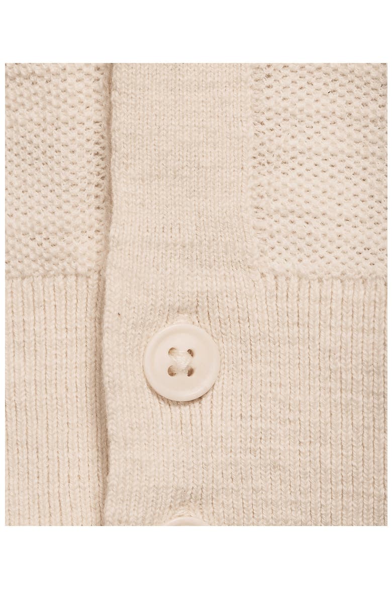 Short Sleeve Texture Stitch Button Through Sweater Polo, Alternate, color, Ivory Sand Heather